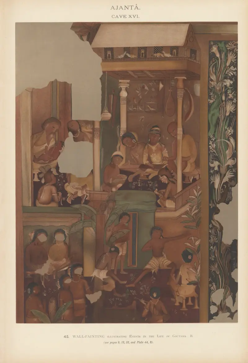 Målningarna i de buddhistiska grottemplen i Ajantâ, Khandesh, Indien, pl. 44 av John Griffiths