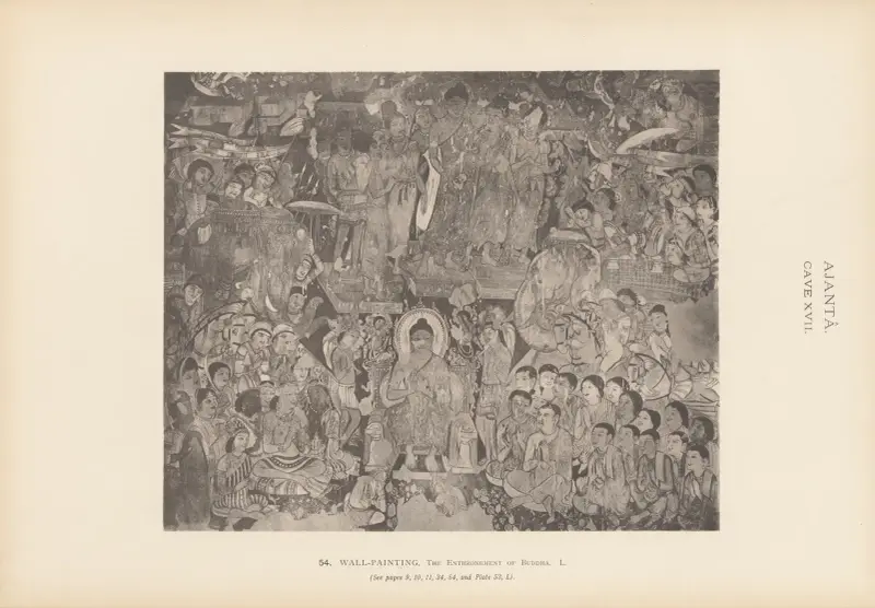 Målningarna i de buddhistiska grottemplen i Ajantâ, Khandesh, Indien, pl. 53 av John Griffiths