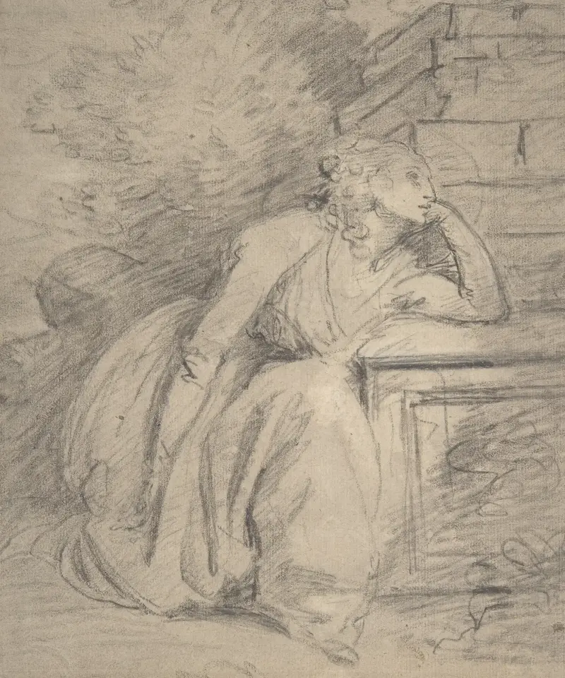 Studie av sittande kvinna av John Hoppner