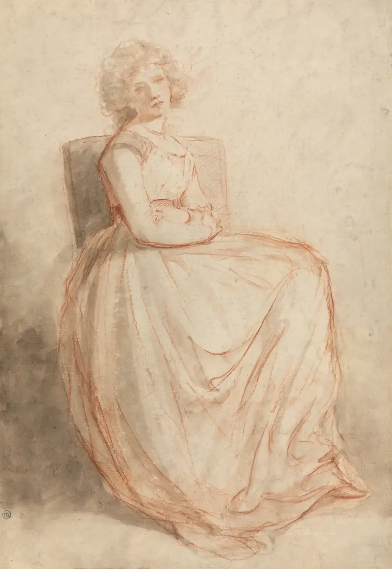Study of a Seated Woman av John Hoppner