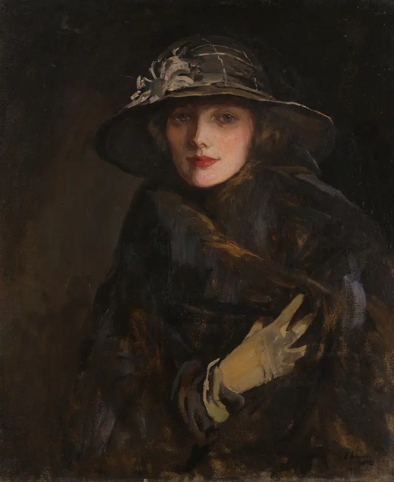 Eine Dame in Braun, 1920 von Sir John Lavery