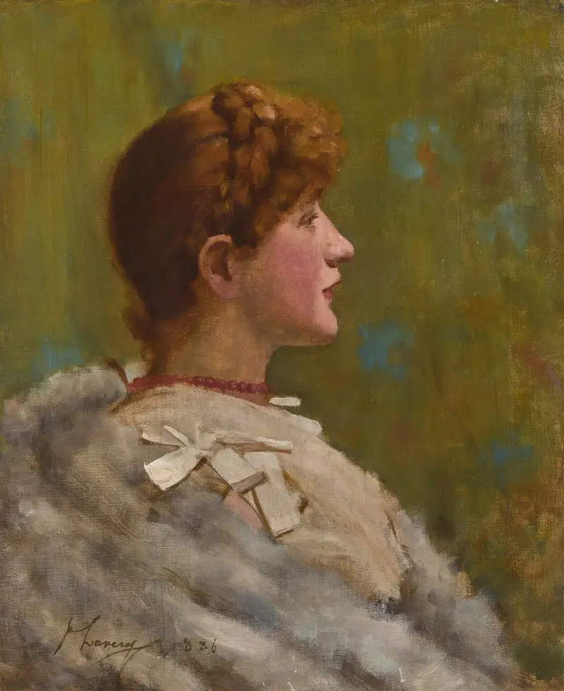 Girl In A Fur Wrap av Sir John Lavery