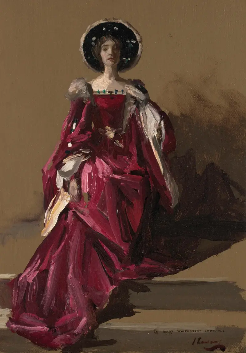 Lady Gwendeline Spencer-Churchill i Köpmannen i Venedig av Sir John Lavery