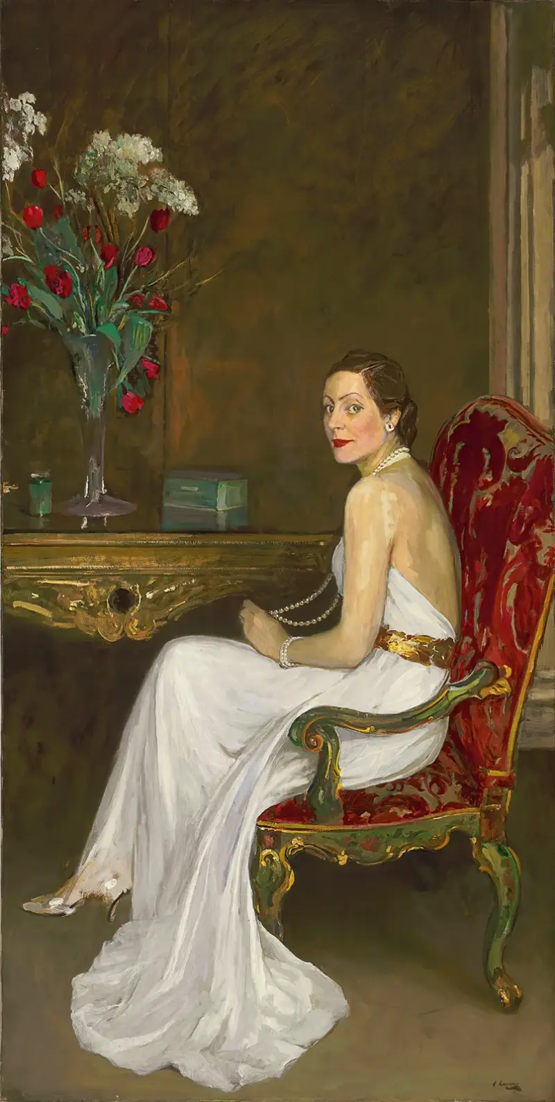 The Lady in White, Viscountess Wimborne av Sir John Lavery