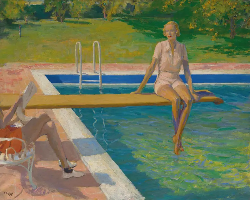 The Viscountess Castlerosse, Palm Springs av Sir John Lavery