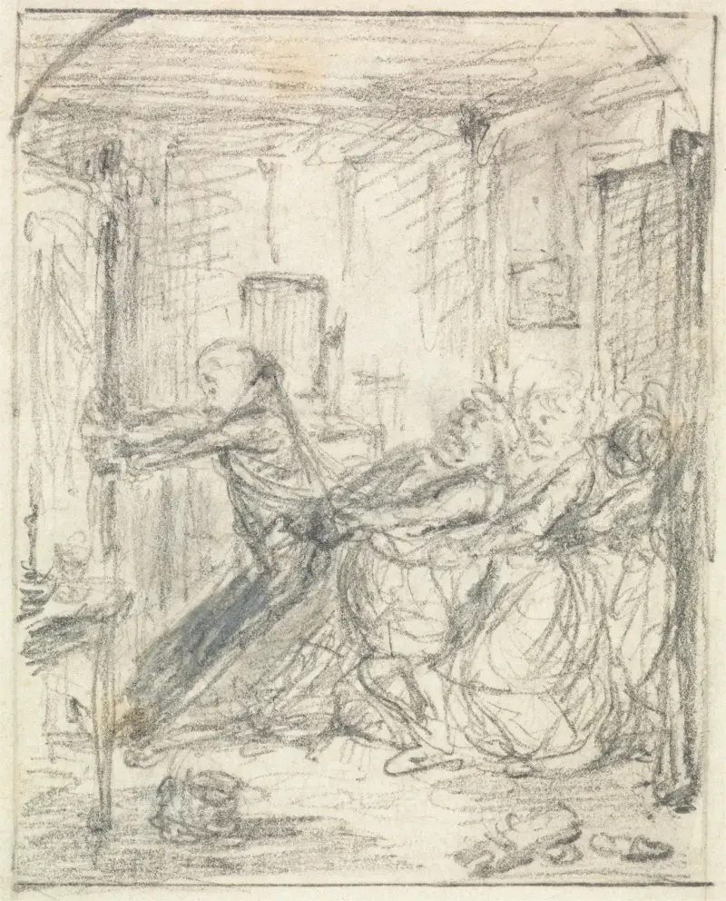 Tažen davem, John Leech