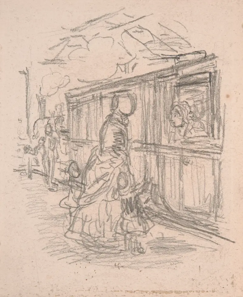 Nastupování do vlaku, John Leech