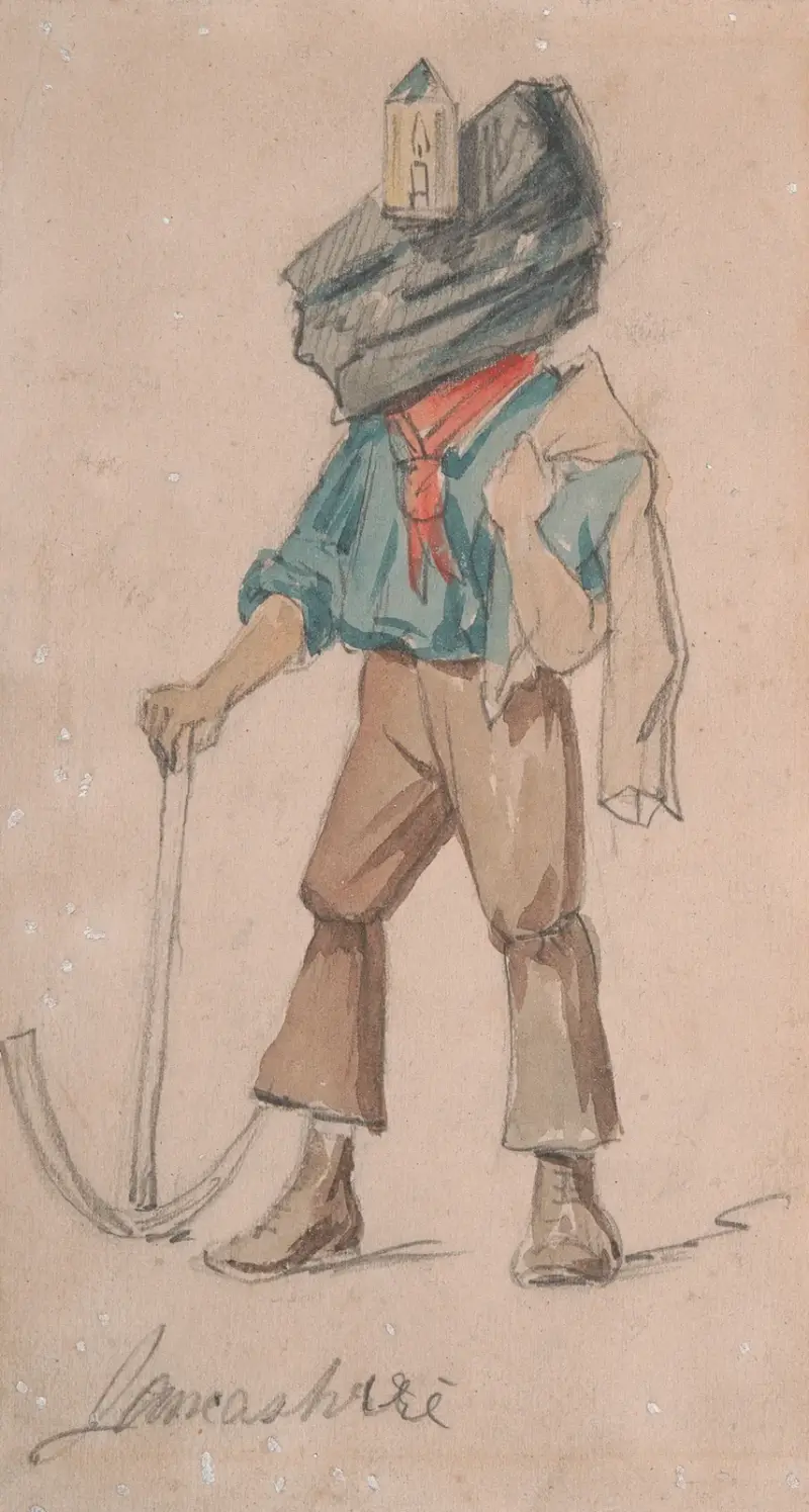 Caricature of the County Lancashire av John Leech