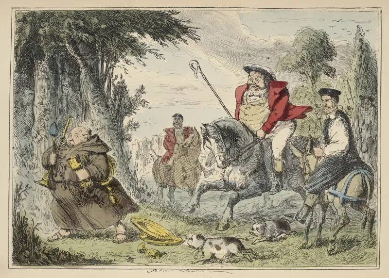 Jindřich VIII. na lovu mnichů, John Leech