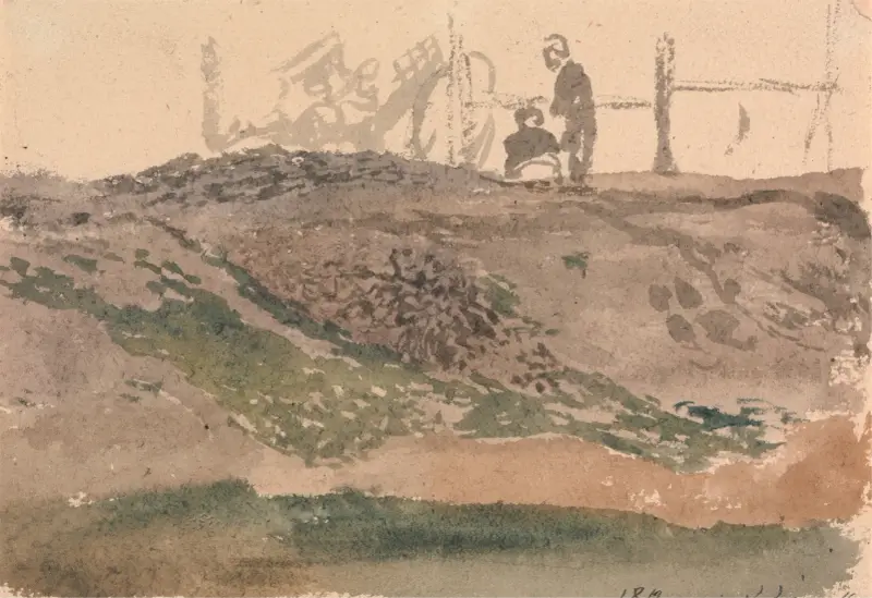 Figures on a Bank, Kensington Gravel Pits av John Linnell
