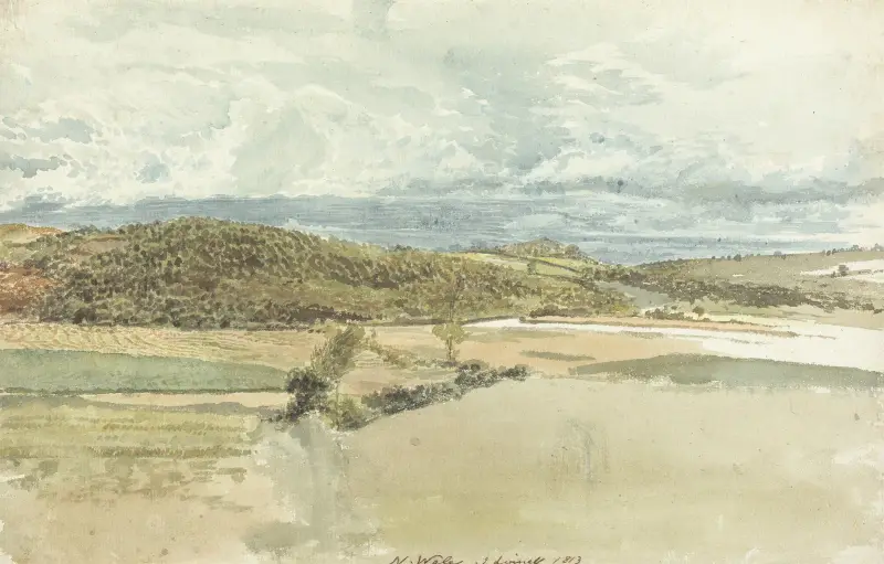 Landskap i North Wales av John Linnell