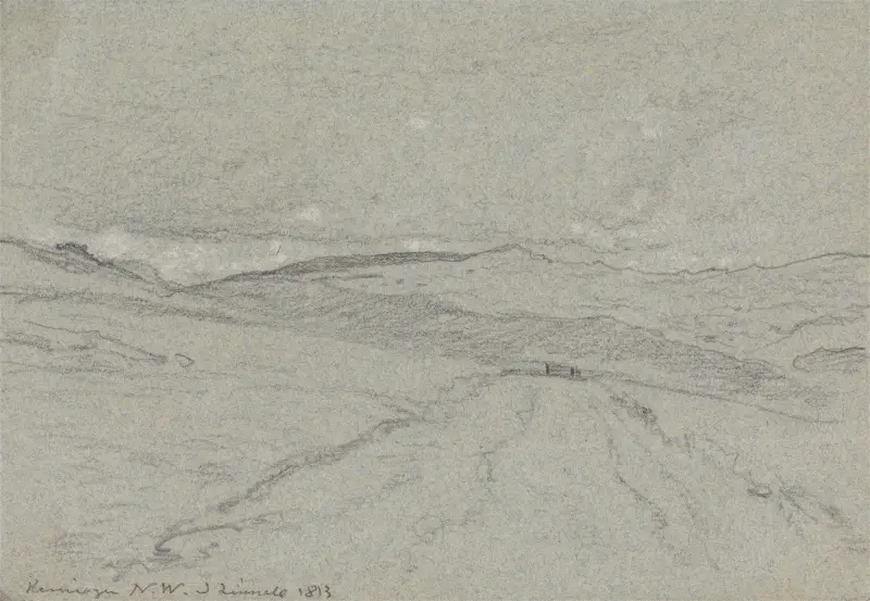 Bergsutsikt i North Wales av John Linnell