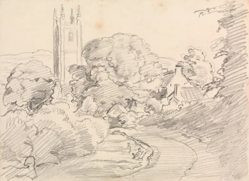 Widecombe Village av John Linnell