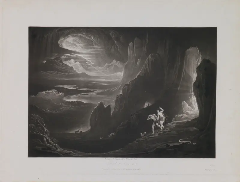 Adam and Eve Driven Out of Paradise (Book 12, Line 641) av John Martin