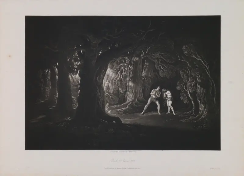 Adam hört die Stimme des Allmächtigen (Buch 10, Zeile 108) von John Martin