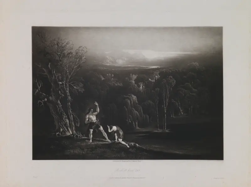 Adam tadelt Eva (Buch 10, Zeile 863) von John Martin