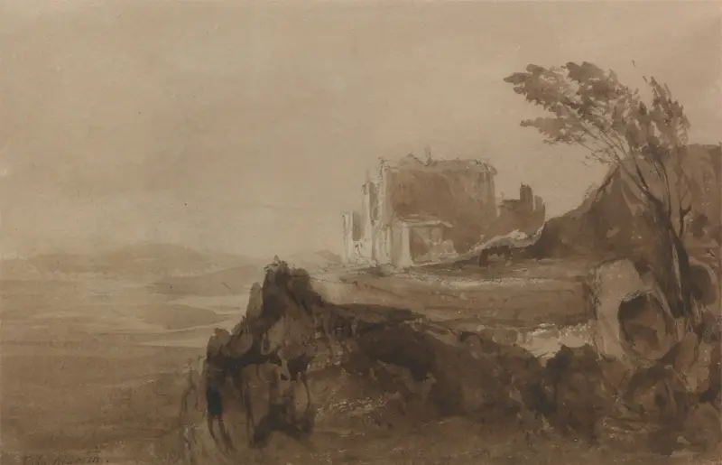 Byggnad på en kulle av John Martin