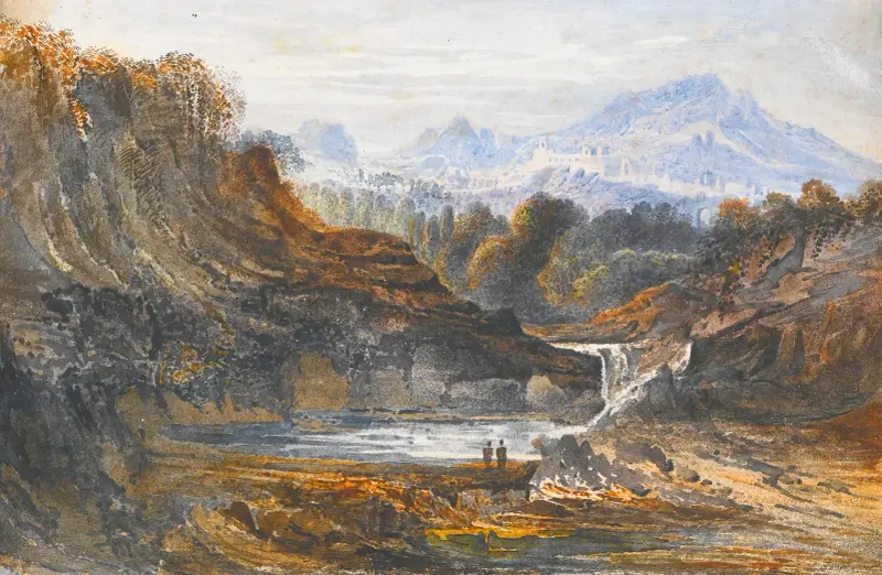 Figurer i ett klassiskt landskap av John Martin