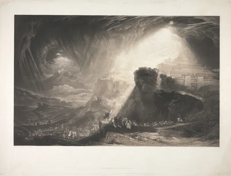 Josua befaller solen att stå stilla av John Martin