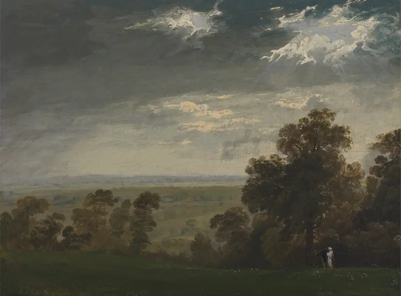 Landscape, Possibly the Isle of Wight or Richmond Hill av John Martin