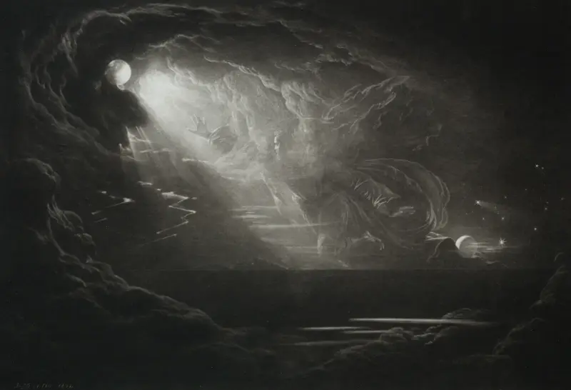 Paradise Lost; The Creation of Light av John Martin