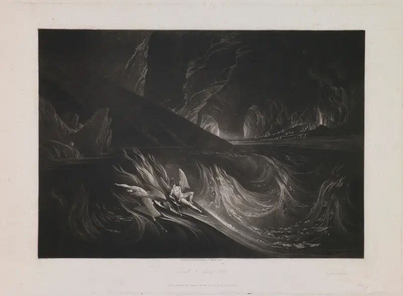 Satan on the Burning Lake (Book 1, Line 192) av John Martin