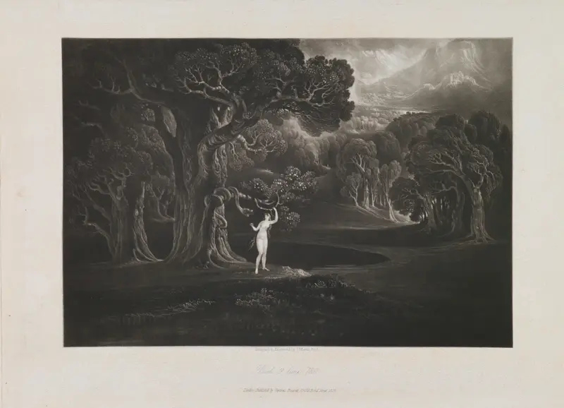 Satan frestar Eva (Bok 9, rad 780) av John Martin