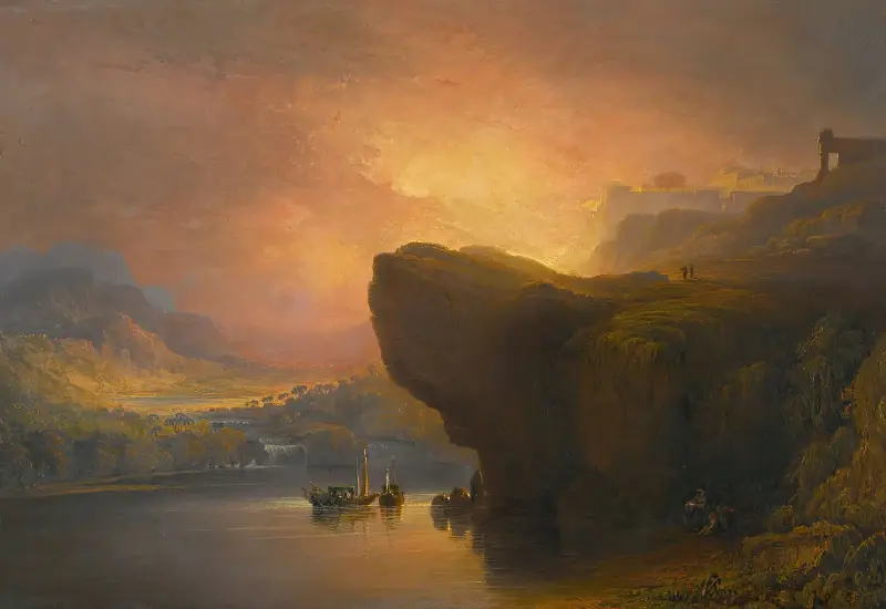 Die Stadt Gottes und die Wasser des Lebens von John Martin