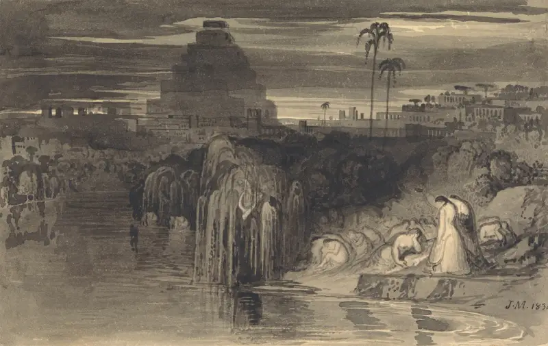 Jerusalems döttrar som gråter vid Babylons floder av John Martin