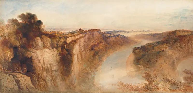 Utsikt över floden Wye, mot Chepstow av John Martin