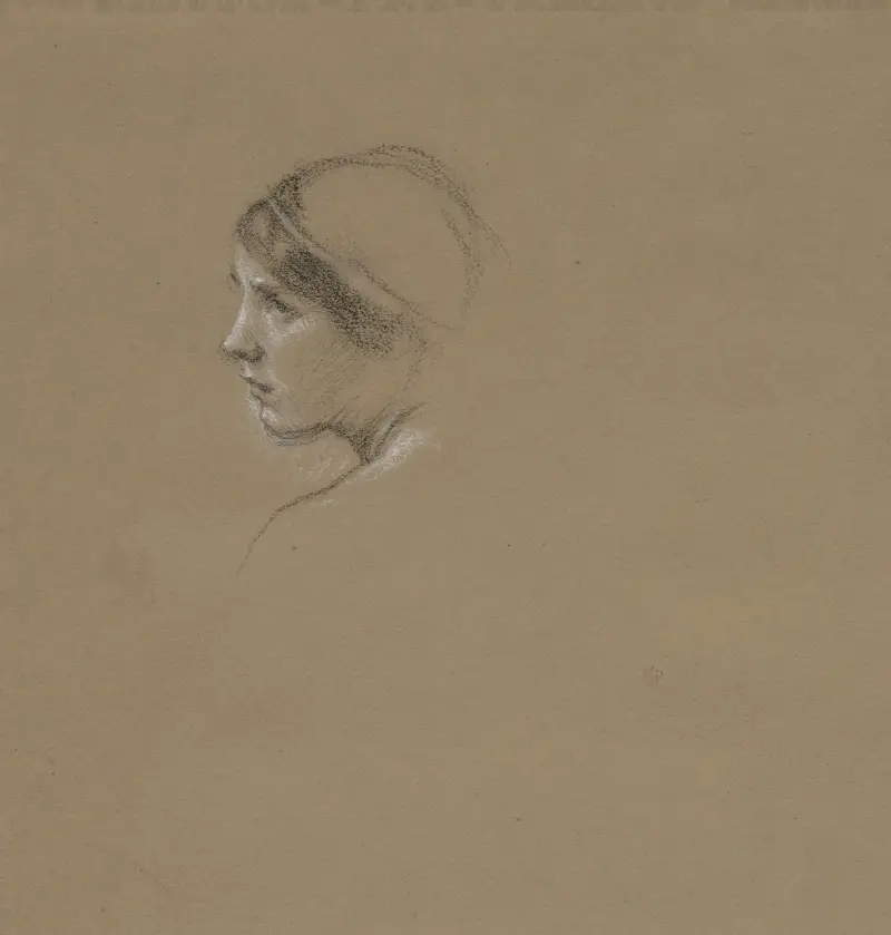Huvudstudie av en ung kvinna av Edward John Poynter