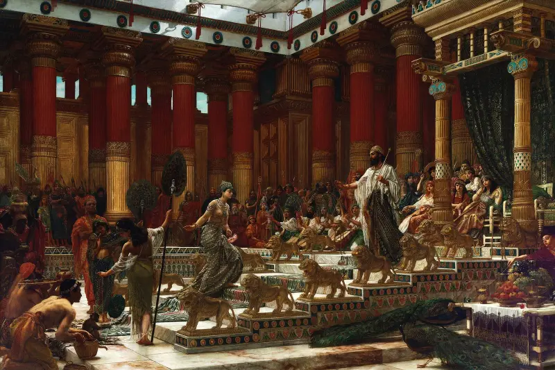 The visit of the Queen of Sheba to King Solomon av Edward John Poynter