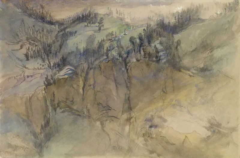 Alpská scéna, John Ruskin