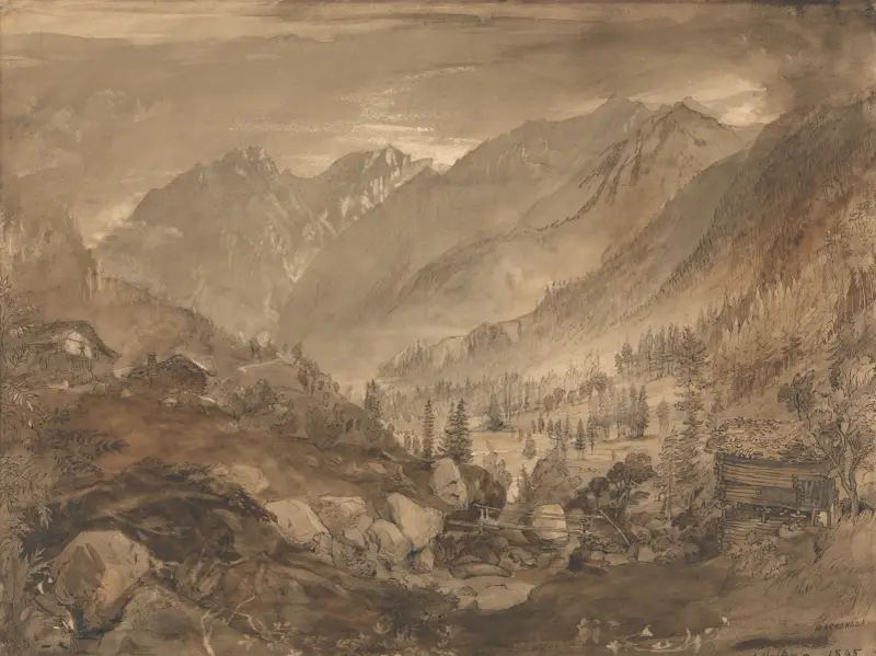 Horská krajina, Macugnaga, John Ruskin