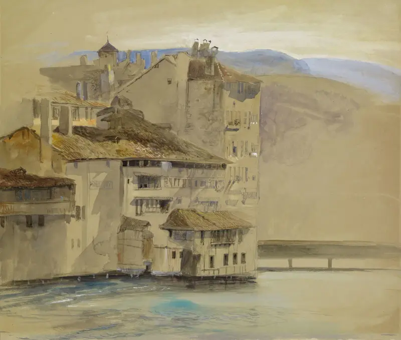 Old Houses on the Rhône Island, Geneva av John Ruskin