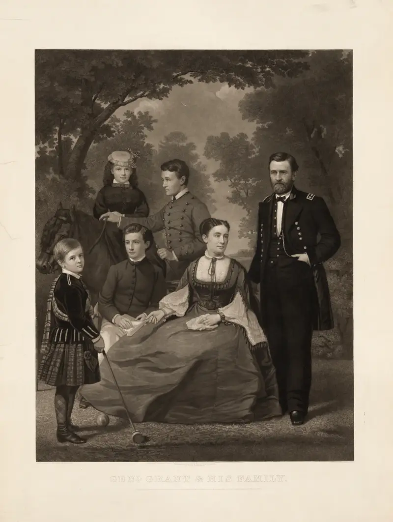Ulysses S. Grant & his family av John Sartain