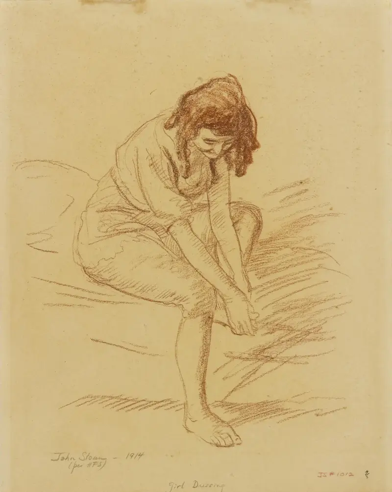 Mädchen beim Ankleiden von John Sloan