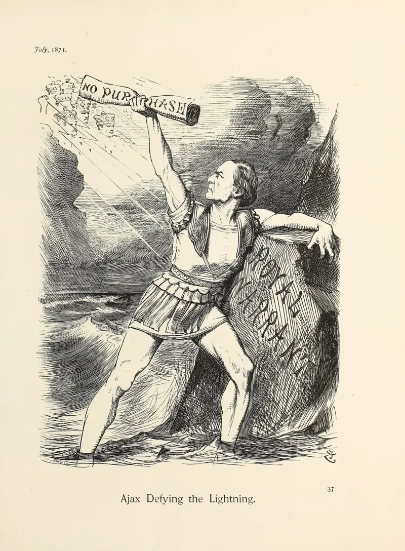 Ajax trotsar blixten av Sir John Tenniel