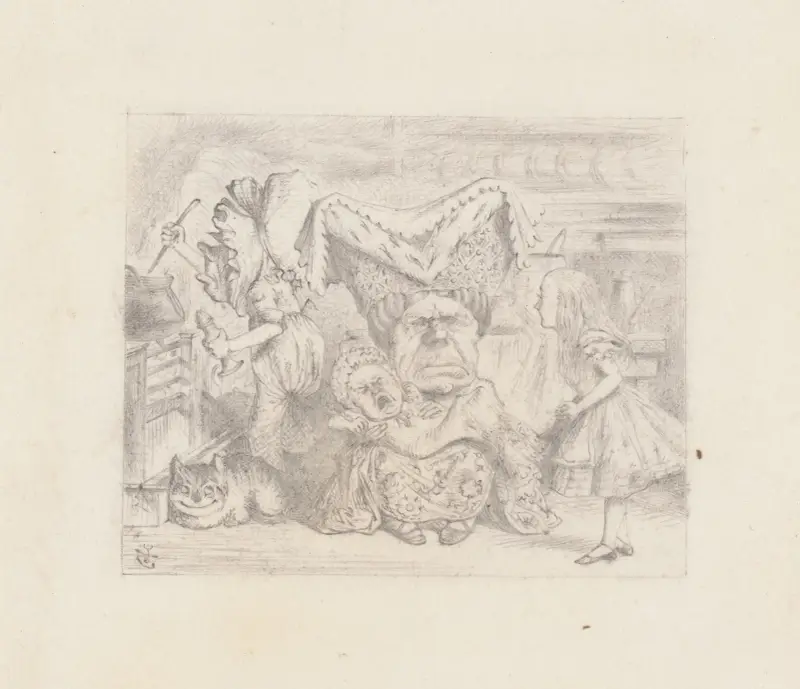 Another drawing of the illustration on p. 81 av Sir John Tenniel