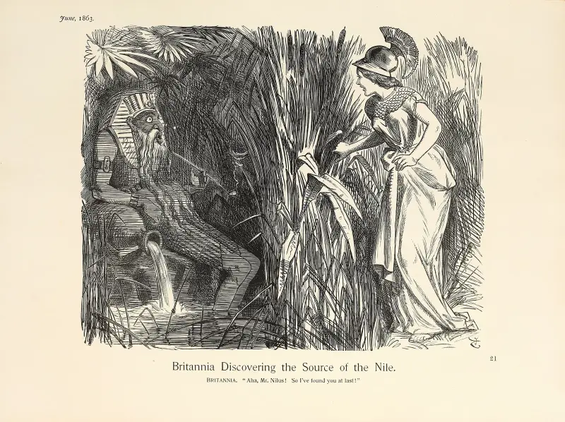 Britannia upptäcker Nilens källa av Sir John Tenniel