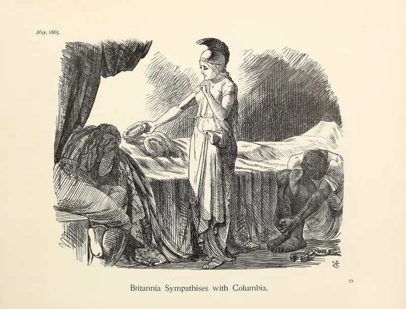 Britannia sympatiserar med Columbia av Sir John Tenniel