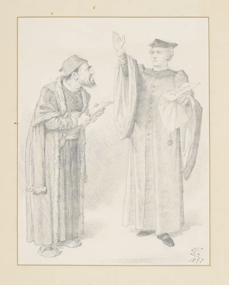 Köpmannen i Venedig; den turkiske Shylock av Sir John Tenniel
