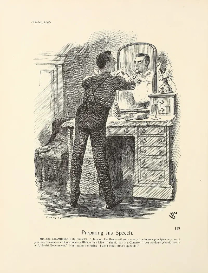 Förbereder sitt tal av Sir John Tenniel