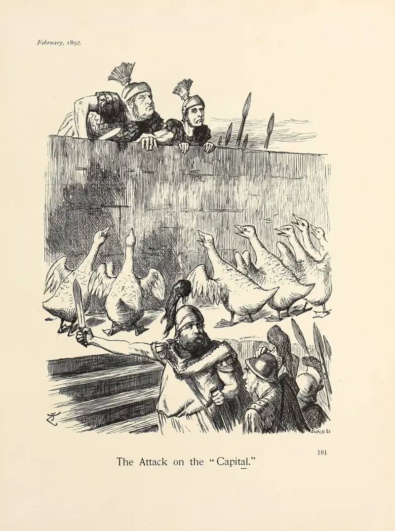 The Attack on the ‘Capital’ av Sir John Tenniel