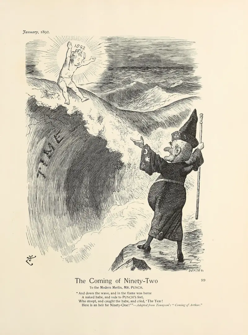 The Coming of Ninety-Two av Sir John Tenniel
