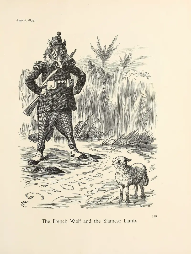 Den franska vargen och det siamesiska lammet av Sir John Tenniel