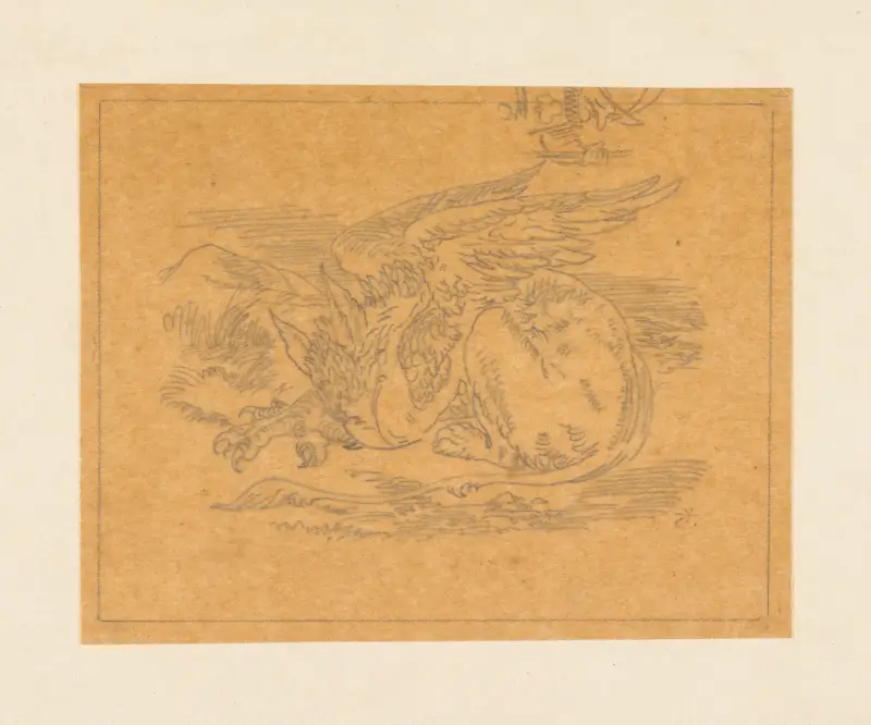 Tracing of the Gryphon asleep av Sir John Tenniel