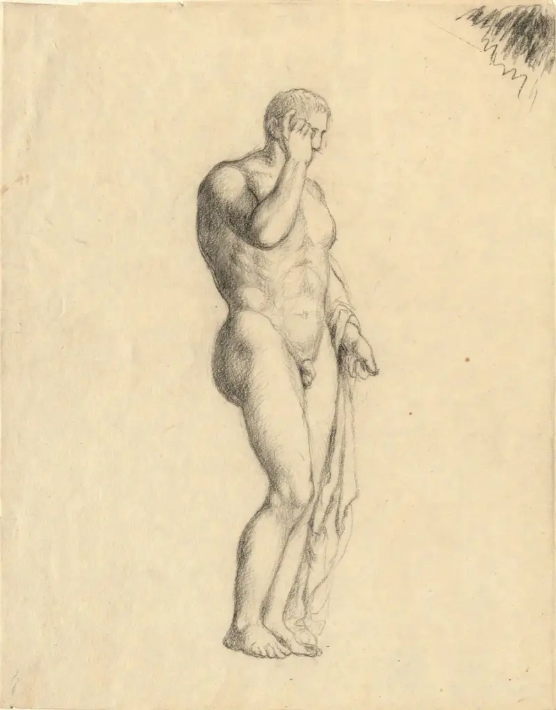 Manlig nakenstudie av John Trumbull