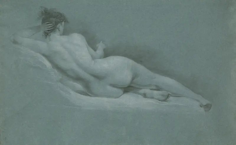 Liggande nakenstudie, rygg av John Trumbull