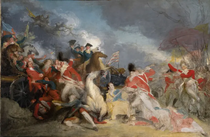 Smrt generála Mercera v bitvě u Princetonu 3. ledna 1777, John Trumbull